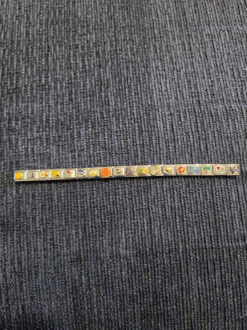 Italian Charm Link Bracelet Tropical Beach And Travel Theme NEW - Picture 2 of 4